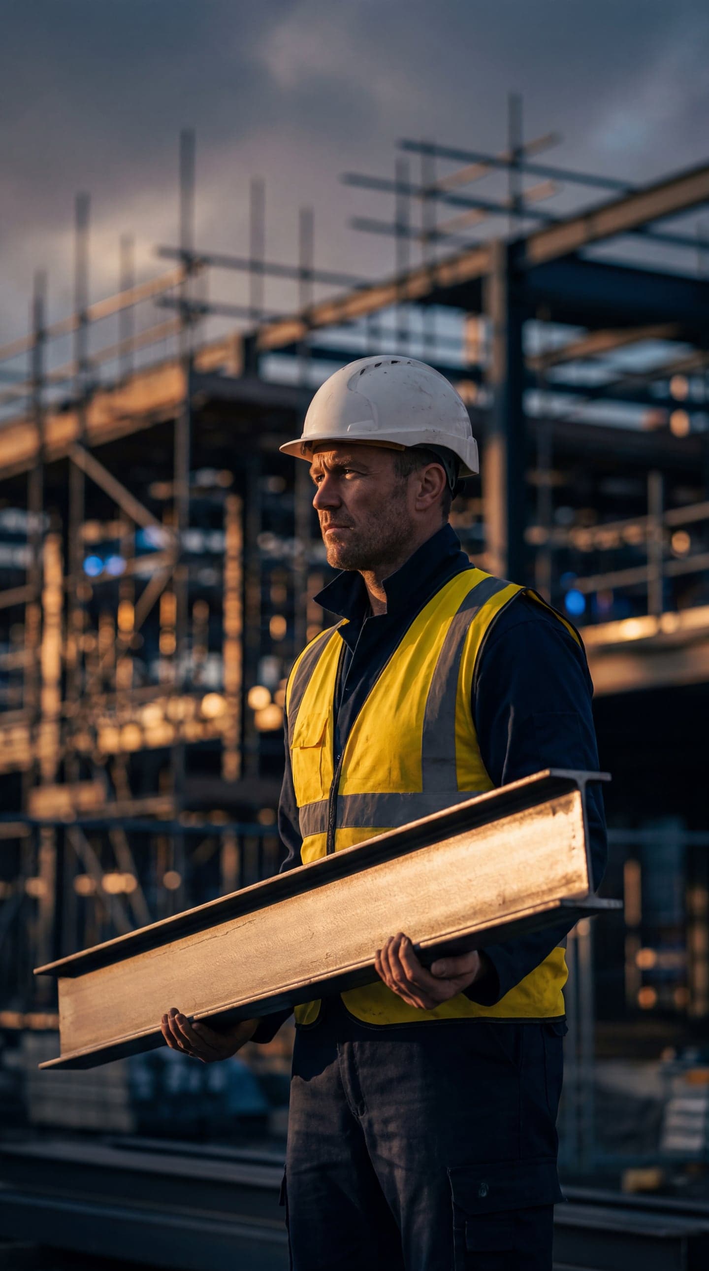 Équipe IEF & CO en train de poser une structure métallique sur chantier en Île-de-France