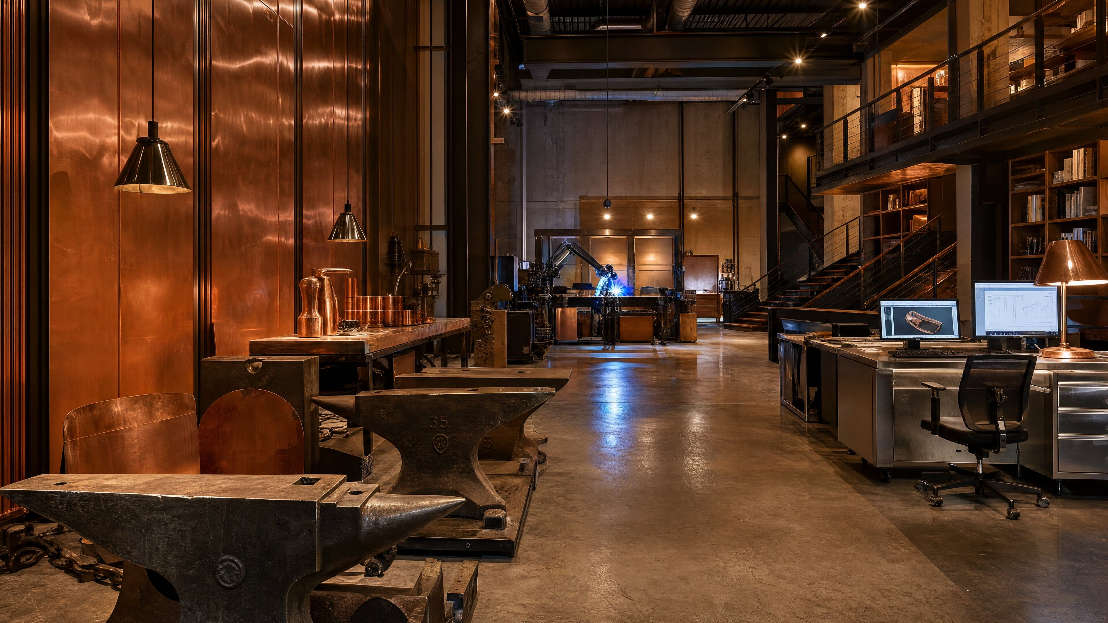 Atelier IEF & CO Groslay — ambiance copper, soudure acier, ferronnerie d'art sur mesure